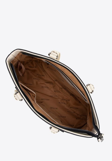 Wittchen Damenhandtasche aus Öko-Leder, erbsenfarben, cremefarben - Image 3