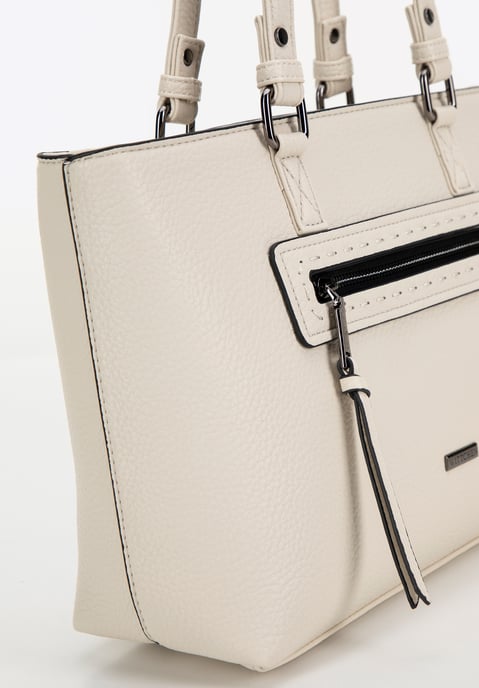 Wittchen Damenhandtasche aus Öko-Leder, erbsenfarben, cremefarben - Image 4