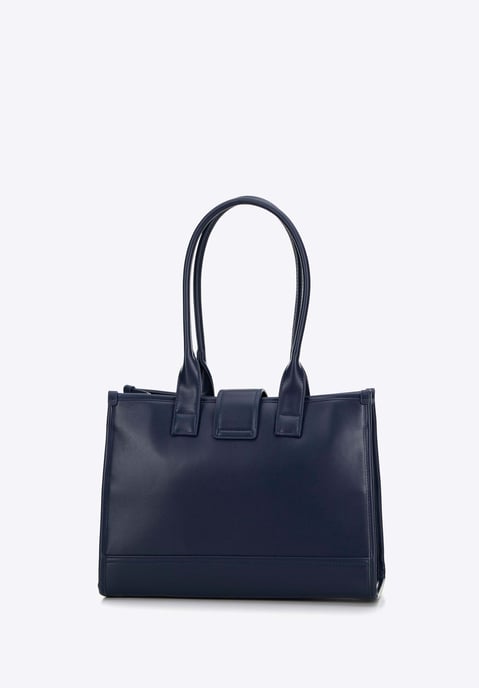 Wittchen Damen-Schultertasche, klassisch, mit Stoffeinsatz, Marineblau - Image 2
