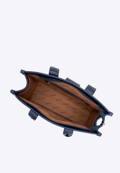 Wittchen Damen-Schultertasche, klassisch, mit Stoffeinsatz, Marineblau - Image 3