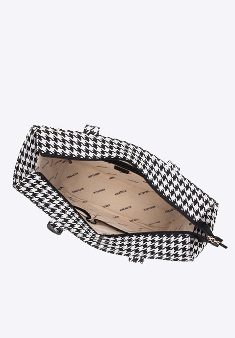 Wittchen Damen-Einkaufstasche aus Baumwolle mit Jacquardmuster, schwarz-weiß - Image 4