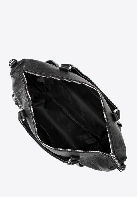 Wittchen Damen-Einkaufstasche aus echtem Leder mit Quaste, schwarz - Image 4