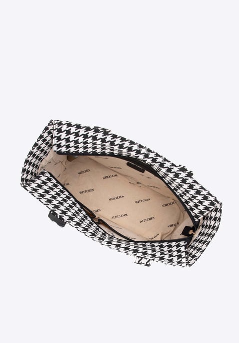Wittchen Damen-Shopper-Tasche mit Jacquard-Quasten, schwarz-weiß, aus Baumwolle - Image 2