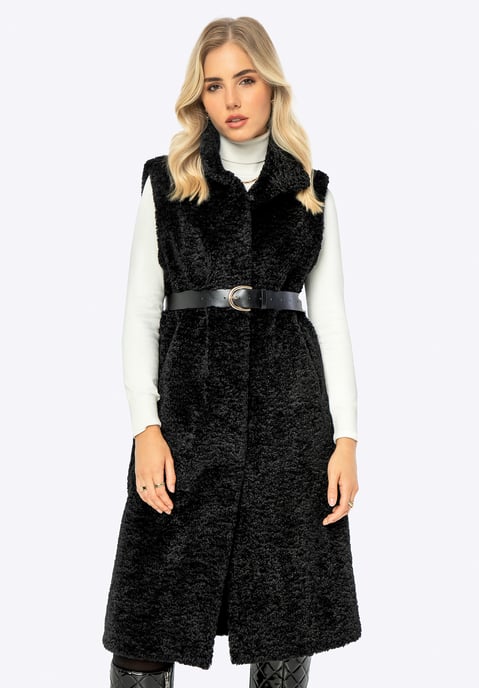 Wittchen Damen-Weste aus schwarzem Polyester mit Lammfellimitat - Image 1
