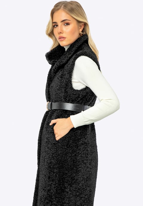 Wittchen Damen-Weste aus schwarzem Polyester mit Lammfellimitat - Image 3