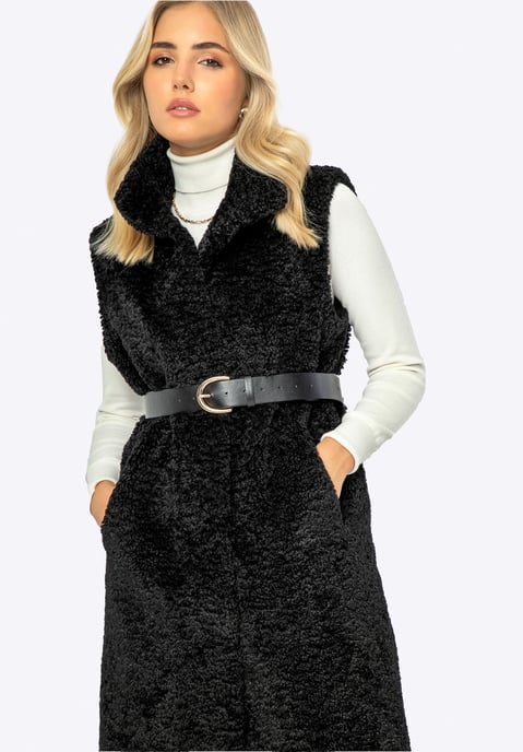 Wittchen Damen-Weste aus schwarzem Polyester mit Lammfellimitat - Image 4