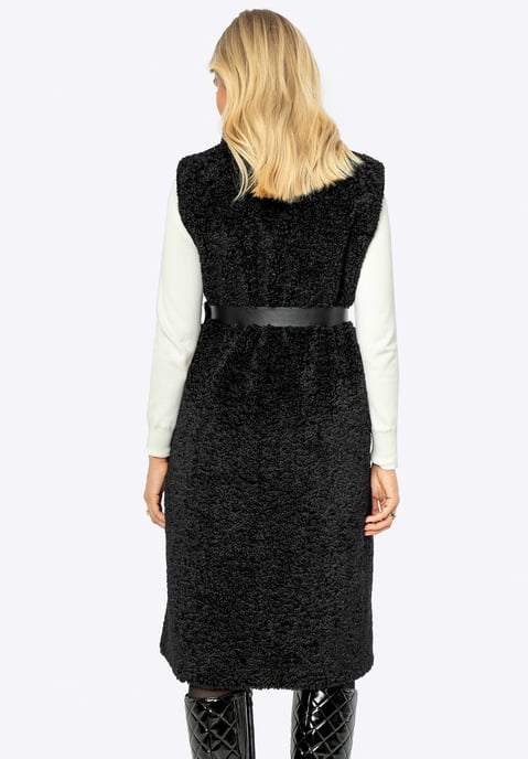 Wittchen Damen-Weste aus schwarzem Polyester mit Lammfellimitat - Image 5