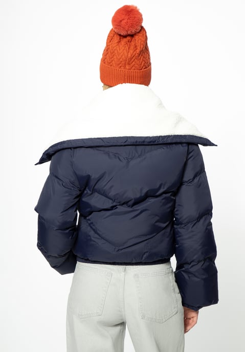 Wittchen Damen-Oversize-Jacke mit Kragen aus Kunstlammfell, marineblau - Image 3