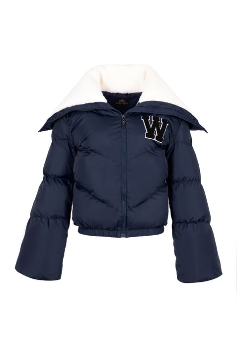 Wittchen Damen-Oversize-Jacke mit Kragen aus Kunstlammfell, marineblau - Image 5