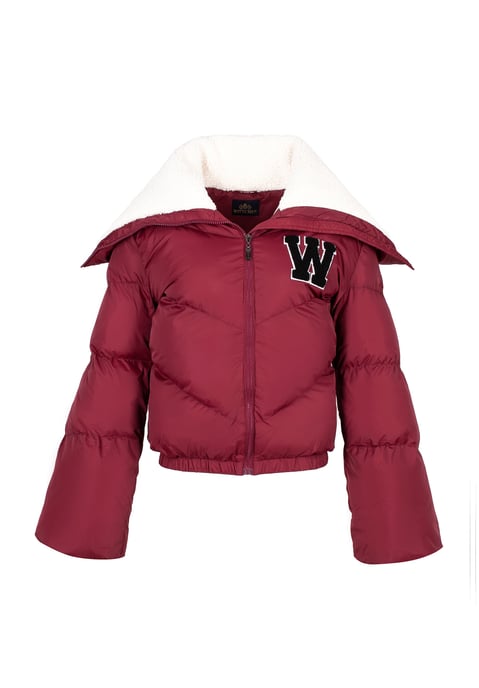 Wittchen Damen-Oversize-Jacke mit Kragen aus Kunstfell, Dunkelrot, Polyester - Image 5