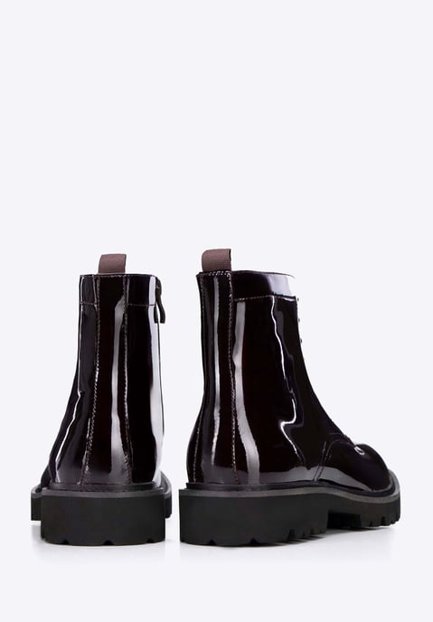 Wittchen Herren-Kampfstiefel aus Lackleder, bordeauxrot - Image 3