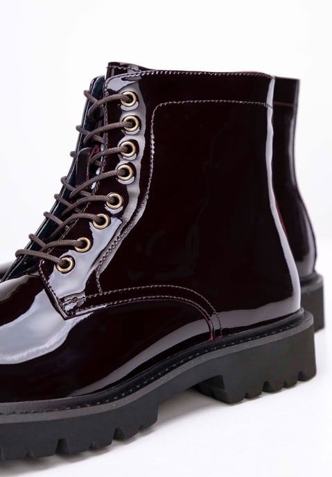 Wittchen Herren-Kampfstiefel aus Lackleder, bordeauxrot - Image 5