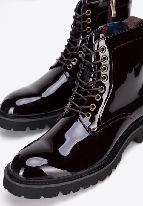 Wittchen Herren-Kampfstiefel aus Lackleder, bordeauxrot - Image 6