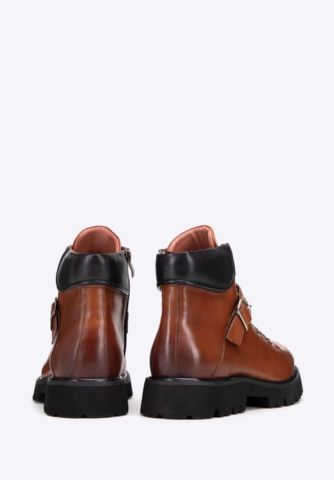 Wittchen Herren-Lederstiefel mit Schnalle, braunes Naturleder - Image 3