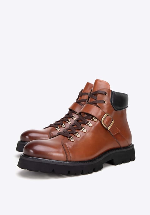 Wittchen Herren-Lederstiefel mit Schnalle, braunes Naturleder - Image 5