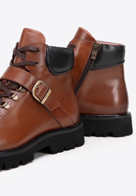 Wittchen Herren-Lederstiefel mit Schnalle, braunes Naturleder - Image 6