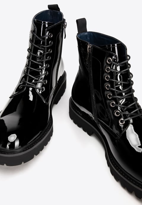 Wittchen Herren-Kampfstiefel aus Lackleder, schwarz - Image 6
