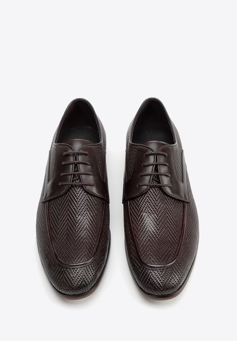 Wittchen Herren-Derbyschuhe aus echtem Leder mit Flechtmuster, dunkelbraun - Image 2