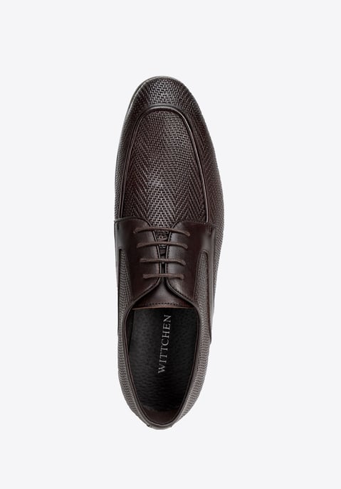Wittchen Herren-Derbyschuhe aus echtem Leder mit Flechtmuster, dunkelbraun - Image 4
