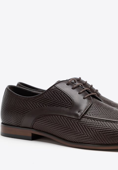 Wittchen Herren-Derbyschuhe aus echtem Leder mit Flechtmuster, dunkelbraun - Image 6