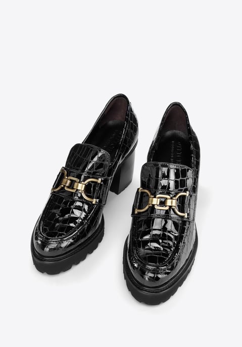Wittchen Damen-Pumps aus Lackleder mit Krokodilschnalle, Schwarz - Image 1