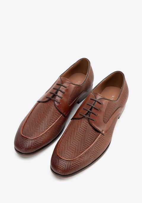 Wittchen Herren-Derbyschuhe aus echtem Leder mit Flechtmuster, hellbraun - Image 2