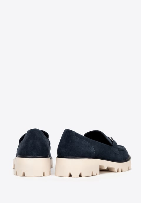Wittchen Damen-Loafer aus Wildleder mit Schnalle, marineblau - Image 4