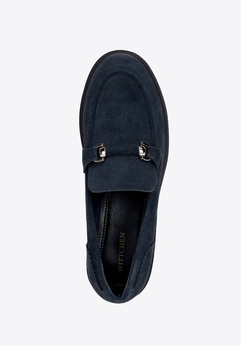 Wittchen Damen-Loafer aus Wildleder mit Schnalle, marineblau - Image 5