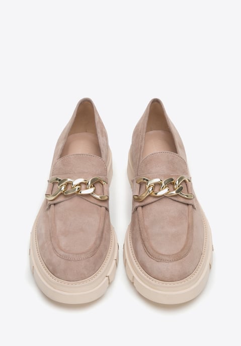 Wittchen Damen-Wildledermokassins mit Kette und Plateau, Beige - Image 2