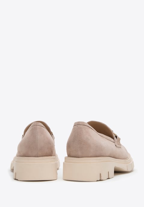 Wittchen Damen-Wildledermokassins mit Kette und Plateau, Beige - Image 3
