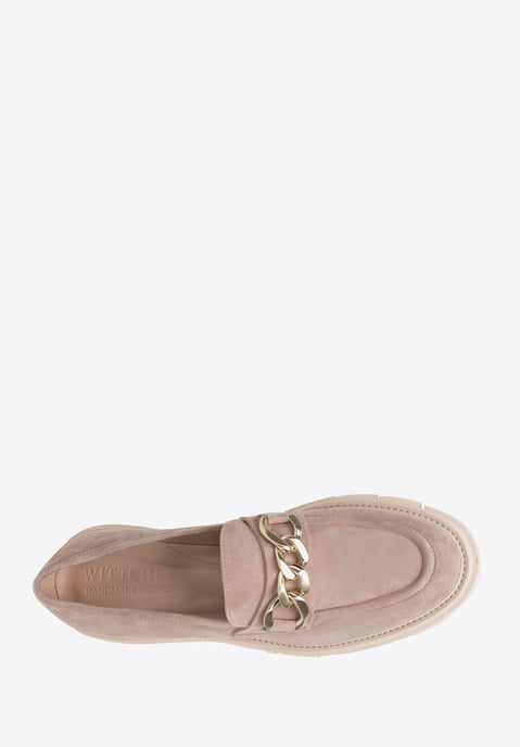 Wittchen Damen-Wildledermokassins mit Kette und Plateau, Beige - Image 4