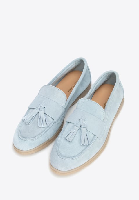 Wittchen Damen-Wildlederslipper mit Quaste, blau - Image 2