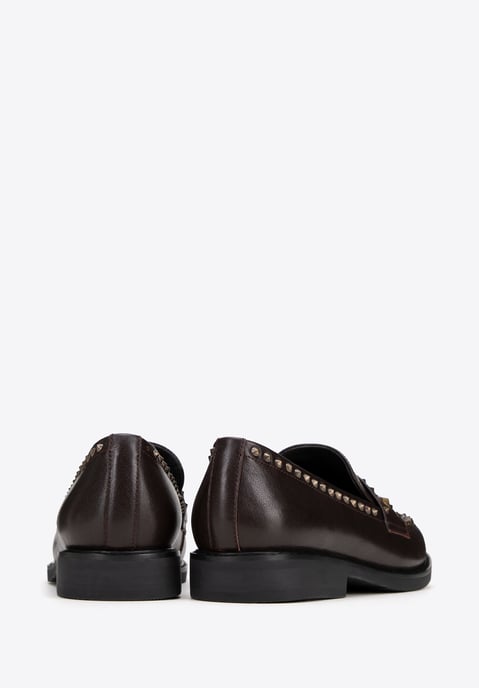 Wittchen Damen-Lederslipper mit Ziernieten, braunes Naturleder - Image 3