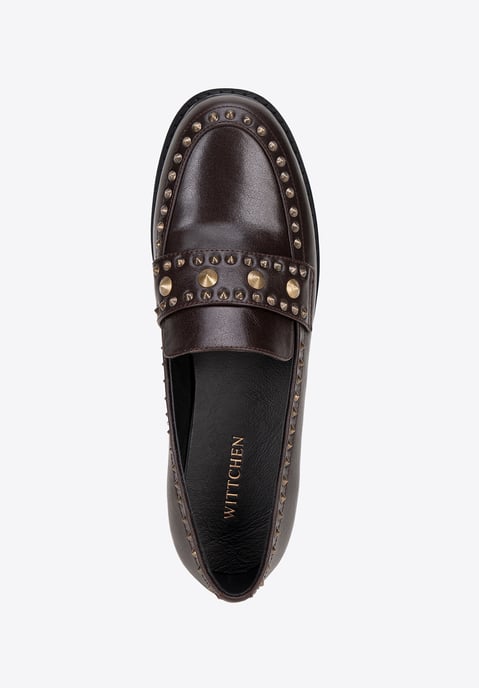 Wittchen Damen-Lederslipper mit Ziernieten, braunes Naturleder - Image 4