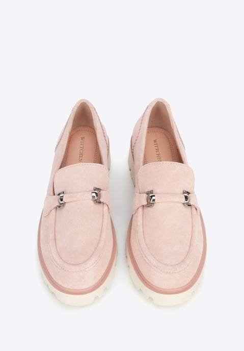 Wittchen Damen-Wildlederslipper mit Schnalle, Rosa - Image 3