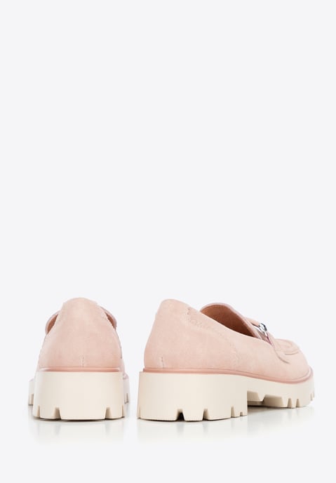 Wittchen Damen-Wildlederslipper mit Schnalle, Rosa - Image 4