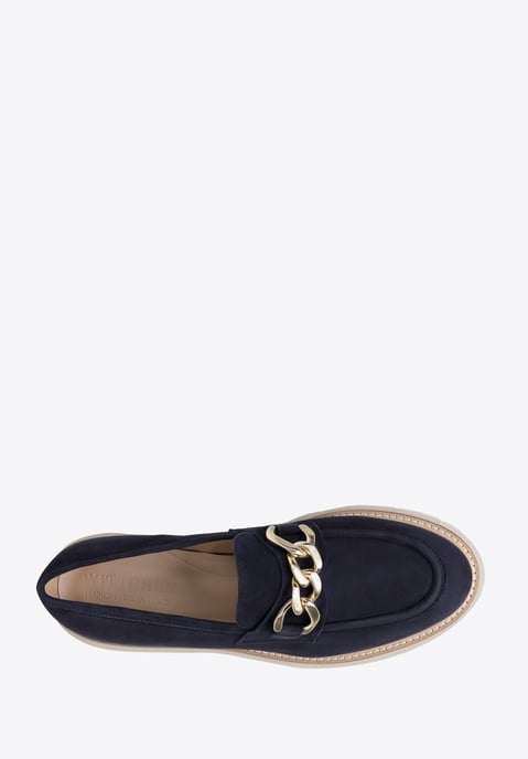 Wittchen Damen-Wildlederslipper mit Kette und Plateau, marineblaues Wildleder - Image 4