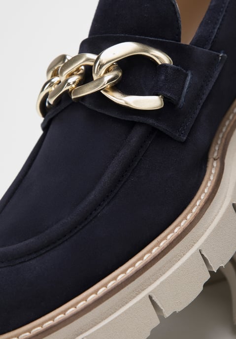 Wittchen Damen-Wildlederslipper mit Kette und Plateau, marineblaues Wildleder - Image 6