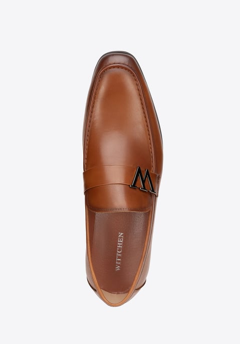 Wittchen Herren-Mokassins aus echtem Leder mit Metalllogo, braun - Image 6