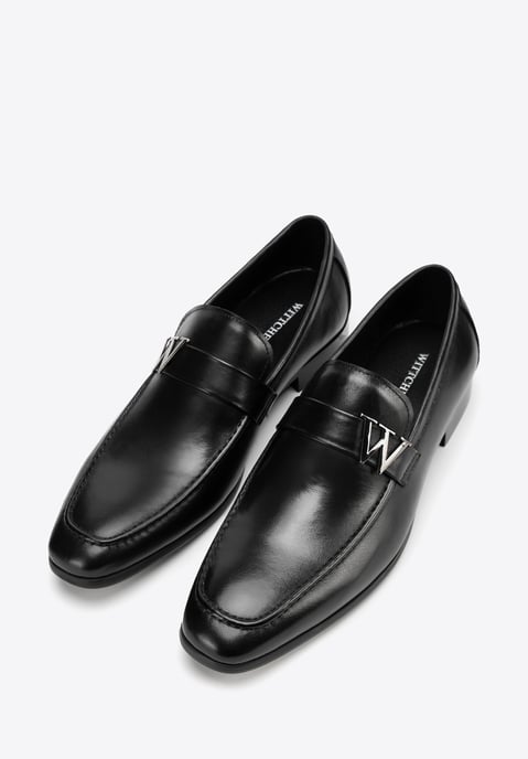 Wittchen Herren-Mokassins aus echtem Leder mit Metalllogo, schwarz - Image 3