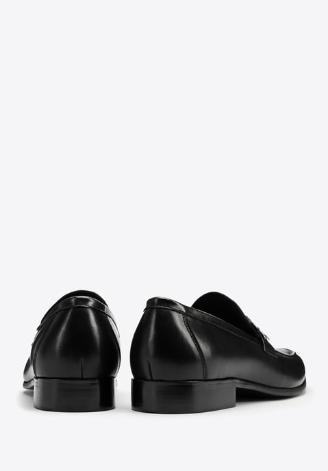 Wittchen Herren-Mokassins aus echtem Leder mit Metalllogo, schwarz - Image 5