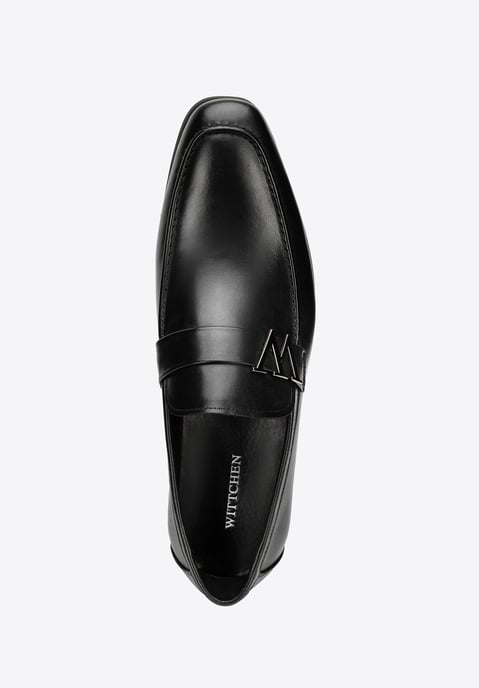 Wittchen Herren-Mokassins aus echtem Leder mit Metalllogo, schwarz - Image 6