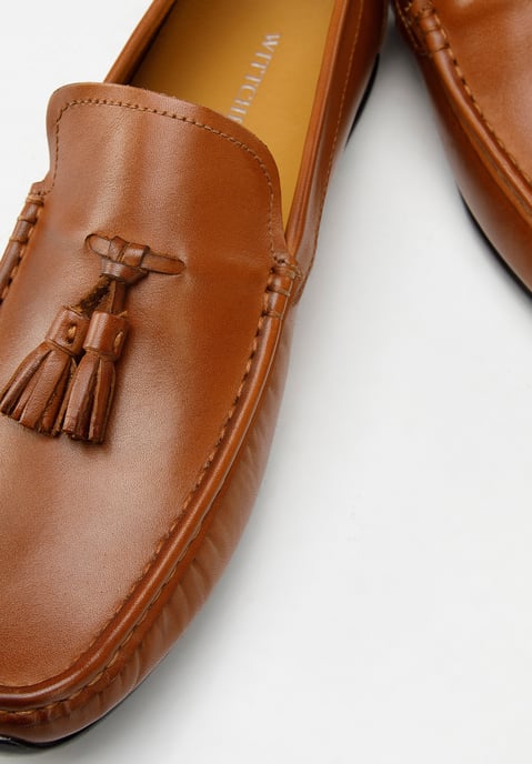 Wittchen Herren-Lederslipper mit Quasten, Braun, Naturleder - Image 6