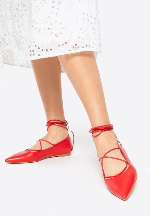 Wittchen Damen-Ballerinas aus echtem Leder mit spitzer Zehenpartie, rot - Image 2