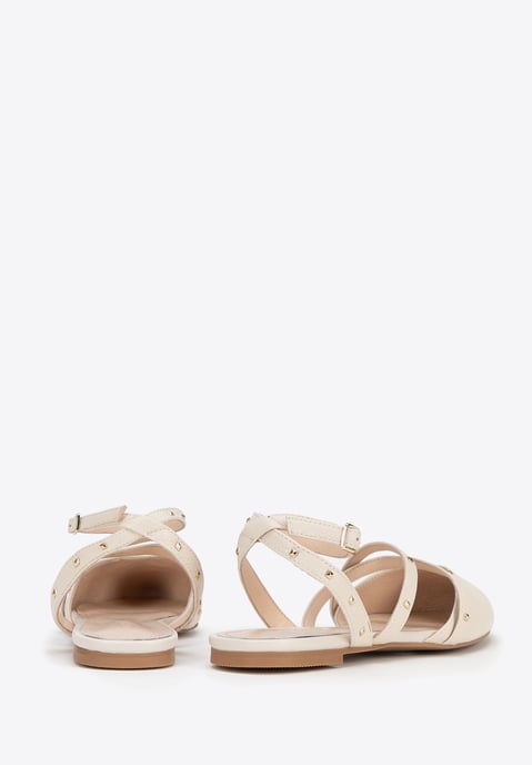 Wittchen Damen-Ballerinas aus Leder mit Metallic-Akzenten, Beige, Naturleder - Image 5