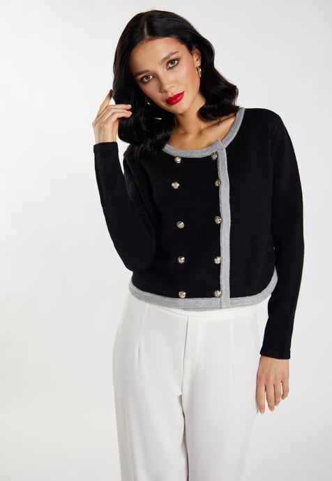 Faina Strickjacke Damen schwarz - Image 3