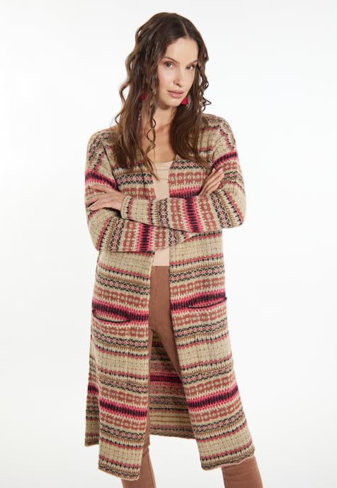 usha Strickcardigan Damen Beige Mehrfarbig - Image 3