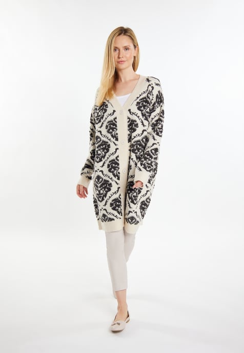 usha Strickjacke Damen Creme Mehrfarbig - Image 4