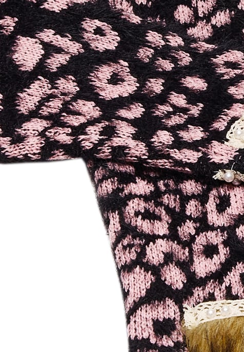 Faina Strickjacke Damen schwarz rosa - Image 3