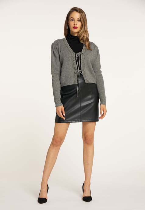 Faina Strickjacke Damen grau melange - Image 2